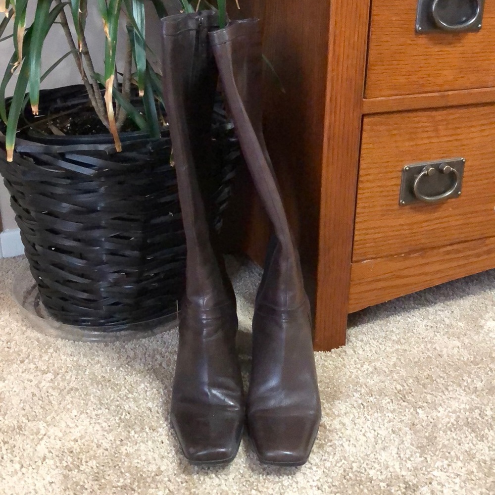 Nine West brown 3 inch heel boot
